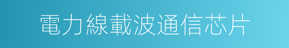 電力線載波通信芯片的同義詞