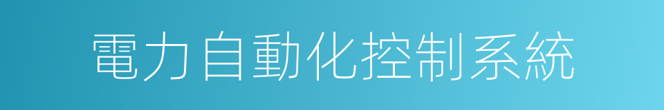 電力自動化控制系統的同義詞