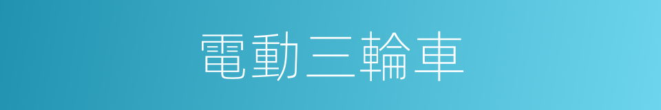 電動三輪車的同義詞