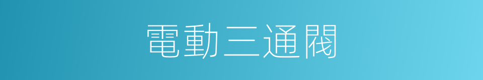 電動三通閥的同義詞
