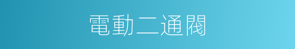 電動二通閥的同義詞