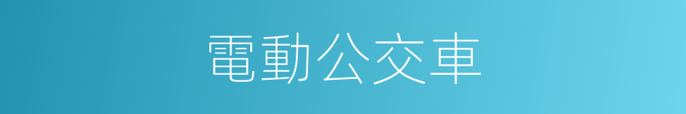 電動公交車的同義詞