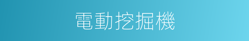 電動挖掘機的同義詞