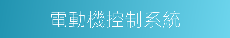 電動機控制系統的同義詞