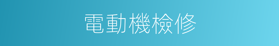 電動機檢修的同義詞