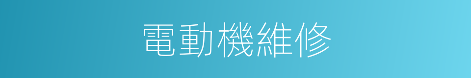 電動機維修的同義詞