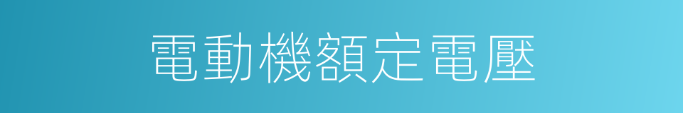 電動機額定電壓的同義詞