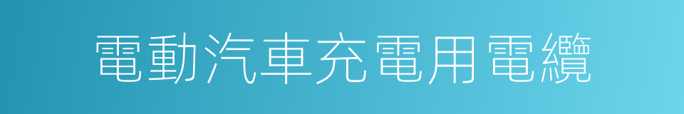 電動汽車充電用電纜的同義詞