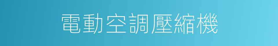 電動空調壓縮機的同義詞
