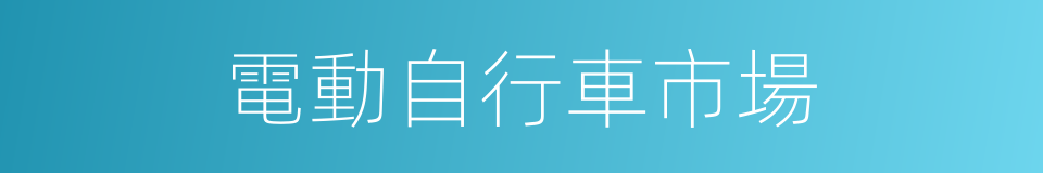 電動自行車市場的同義詞