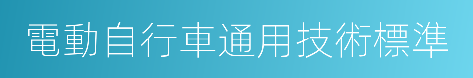 電動自行車通用技術標準的同義詞