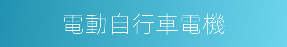 電動自行車電機的同義詞