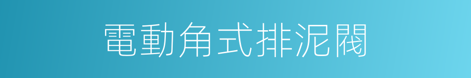 電動角式排泥閥的同義詞