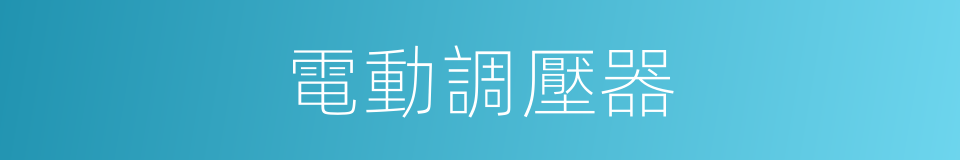 電動調壓器的同義詞