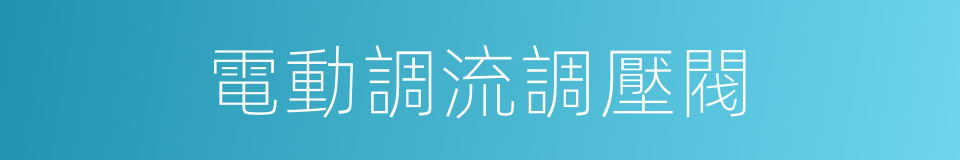 電動調流調壓閥的同義詞