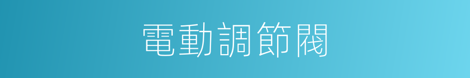 電動調節閥的同義詞