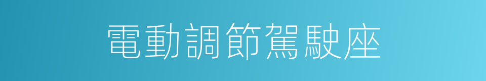 電動調節駕駛座的同義詞