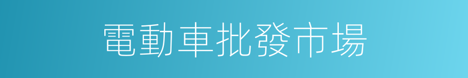 電動車批發市場的同義詞