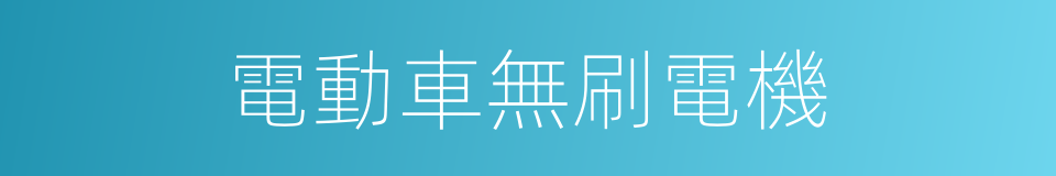 電動車無刷電機的同義詞