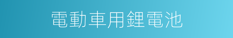 電動車用鋰電池的同義詞