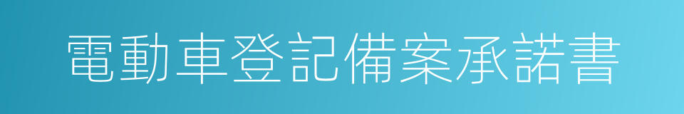 電動車登記備案承諾書的同義詞