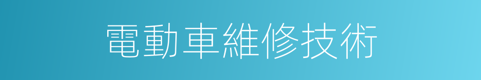 電動車維修技術的同義詞