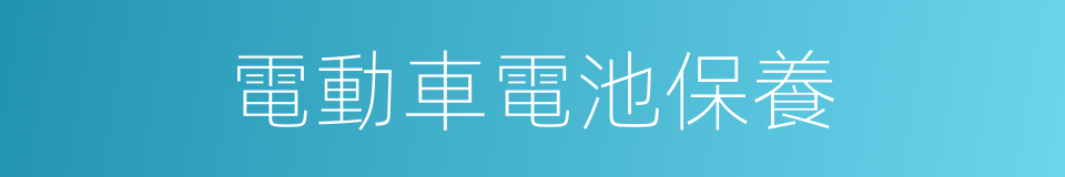 電動車電池保養的同義詞