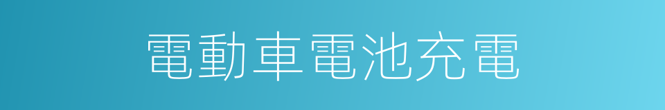 電動車電池充電的同義詞