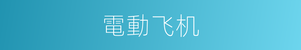 電動飞机的同義詞