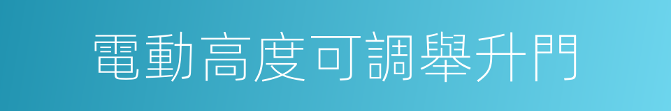 電動高度可調舉升門的同義詞