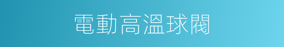 電動高溫球閥的同義詞