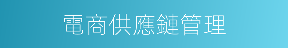 電商供應鏈管理的同義詞