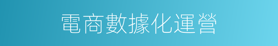 電商數據化運營的同義詞