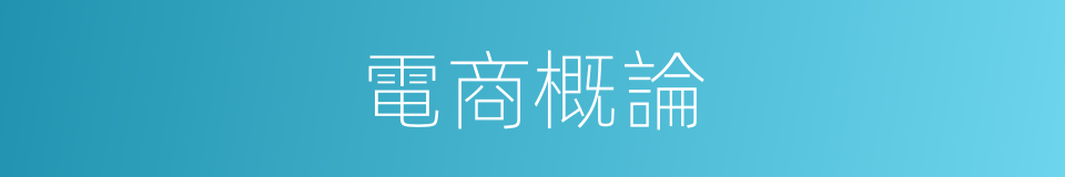 電商概論的同義詞