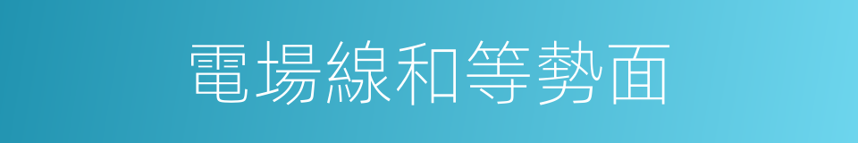 電場線和等勢面的同義詞