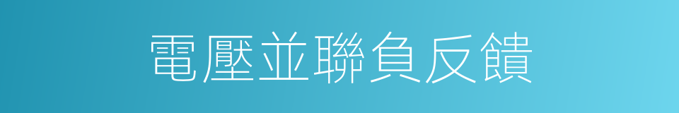 電壓並聯負反饋的同義詞