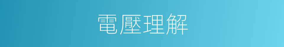 電壓理解的同義詞