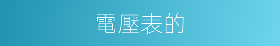 電壓表的的同義詞