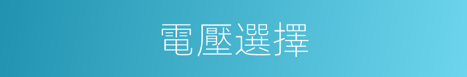 電壓選擇的同義詞