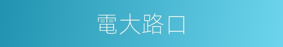 電大路口的同義詞