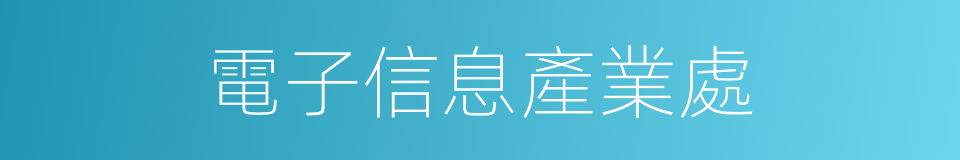 電子信息產業處的同義詞