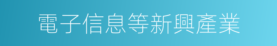 電子信息等新興產業的同義詞