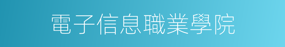 電子信息職業學院的同義詞
