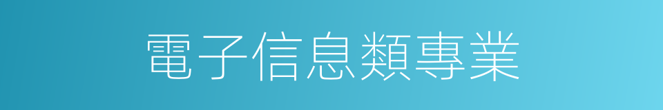 電子信息類專業的同義詞