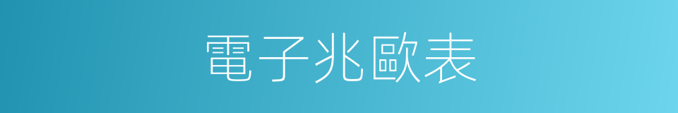 電子兆歐表的同義詞