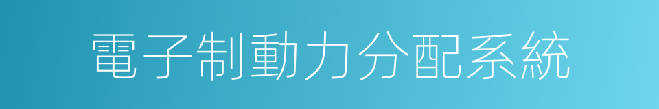 電子制動力分配系統的同義詞