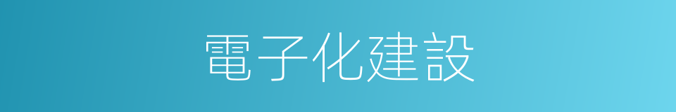 電子化建設的同義詞