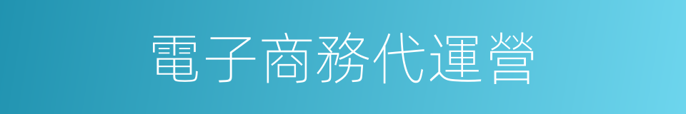 電子商務代運營的同義詞