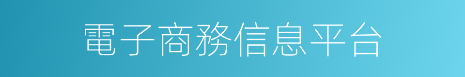 電子商務信息平台的同義詞