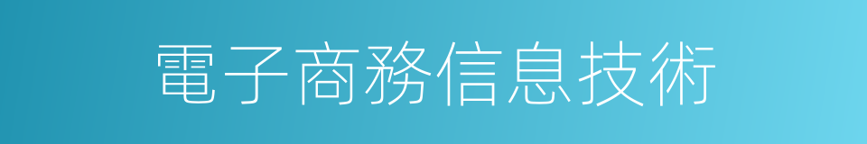 電子商務信息技術的同義詞